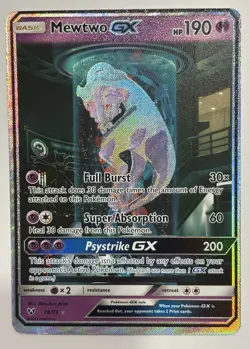 Pokemon Mewtwo GX TCG Shining Legends Holo Card 78/73 Secret Rare - Image 3