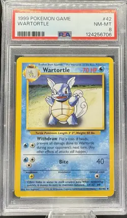 🔥 1999 Pokemon Base Set - Wartortle #42/102 - PSA 8 NM-MT - Image 1