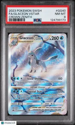 2023 Pokemon Sword And Shield Crown Zenith Glaceon VSTAR Full Art PSA 8 #GG40 - Image 1