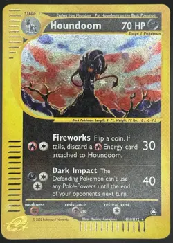 Pokemon TCG Houndoom Holo WOTC 2002 Aquapolis e-Reader H11/H32 MP - Image 1