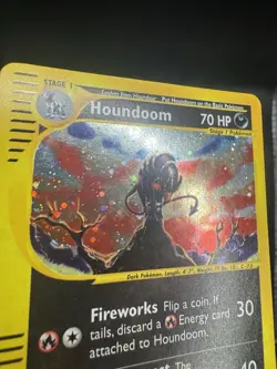 Pokemon TCG Houndoom Holo WOTC 2002 Aquapolis e-Reader H11/H32 MP - Image 3