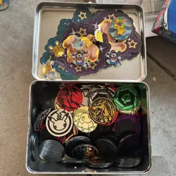 Pokemon TCG - Coin and Pin Lot! Collectible - Assorted - Stickers Included - Image 1