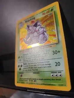 1999 Pokemon Base Set Nidoking Holo Rare Card 11/102 Damaged - Image 3