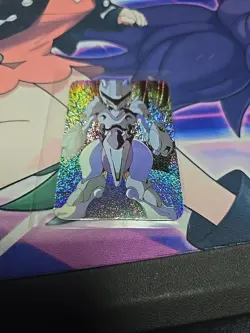 1990s Pokemon Pocket Monsters Holo Prism Vending Sticker Armored Mewtwo POWER - Image 2
