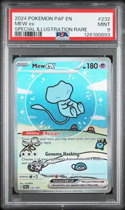 2024 POKEMON PAF EN-PALDEAN FATES SPECIAL ILLUSTRATION RARE #232 MEW EX PSA 9 - Image 1
