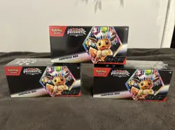 3 Pokemon TCG Scarlet & Violet Prismatic Evolutions Surprise Box Lot of 3 SEALED - Image 1