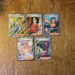 Pokemon TCG Full Art Trainer Lot of 5 Cards (Clemont! Tulip! Judge! & More) - Image 1