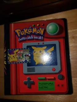 Vintage Rare 1999 Pokemon Pokedex Binder Pikachu Meowth Nintendo Cards - Image 1