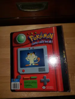 Vintage Rare 1999 Pokemon Pokedex Binder Pikachu Meowth Nintendo Cards - Image 2