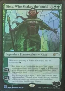 MTG English Nissa Who Shakes the World Stained Glass NM Foil Secret Lair - Image 1