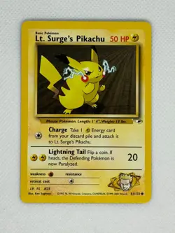 Lt. Surge's Pikachu 81/132 Gym Heroes Series Common Basic Pokemon Card 2000 - Image 1