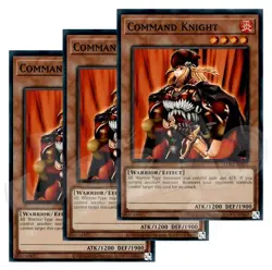 Yugioh - Command Knight x 3 - NM - Plus Free Holographic Card - Image 1