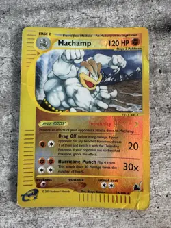 Vintage Pokemon Card TCG Skyridge E-Reader Machamp Reverse Holo Rare 16/144 HP - Image 1