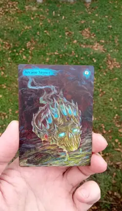 MtG Arcane Signet Full Magic Altered Hand Painted Art Original Alter - Image 1