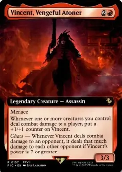 Vincent, Vengeful Atoner (Extended Art) #157 (NM) Final Fantasy FIC Magic MTG - Image 1