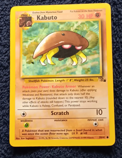 Kabuto Common 50/62 1st Edition Fossil HP Pokemon TCG - Image 1