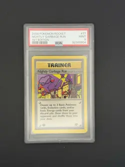 PSA 9 MINT 2000 Pokemon Team Rocket #77 Nightly Garbage Run 1st Edition !!! - Image 1