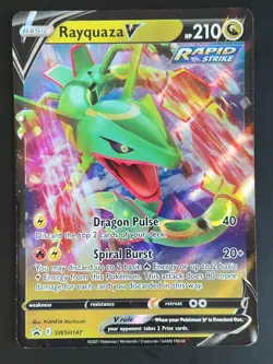 Pokemon TCG Rayquaza V Sword & Shield SWSH147 Holo Promo LP - Image 1