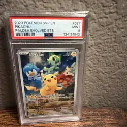 Pokemon TCG Pikachu Illustration Paldea Evolved ETB Promo 027 PSA 9 - Image 1