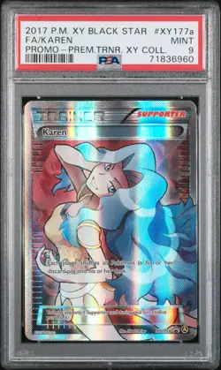 Pokemon Karen Full Art Premium Trainer XY Collection Promo XY177a PSA 9 Mint - Image 3