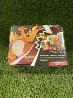 Pokemon TCG Fall 2020 Charizard Collectors Treasure Chest Lunch Box Tin Sealed - Image 1