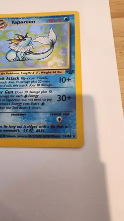 Pokemon Vaporeon 1st Edition Holo Mint Jungle Set 12/64 Vintage 1999 Wotc - Image 4