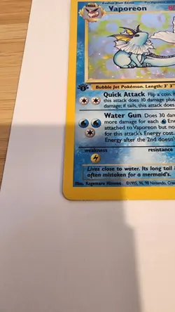 Pokemon Vaporeon 1st Edition Holo Mint Jungle Set 12/64 Vintage 1999 Wotc - Image 5
