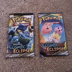 Pokemon Sun & Moon Cosmic Eclipse Booster Packs Cleffa Igglybuff & Blastoise Art 820650805899 - Image 1