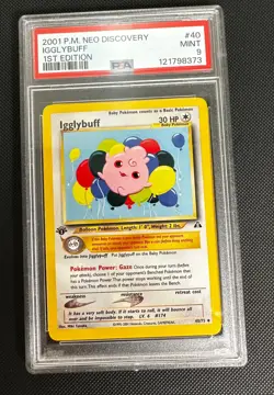 2001 Pokemon NEO DISCOVERY 1st edition IGGLYBUFF 40/75 PSA 9 - MINT - Image 1