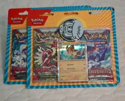 Lot of 2 Pokemon TCG Scarlet & Violet + Paldea Evolved Blister Pack Pawmot - Image 1