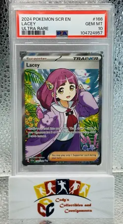PSA 10 2024 POKEMON SCR EN-STELLAR CROWN ULTRA RARE LACEY 166/142 - Image 1