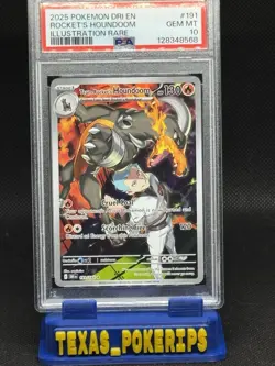 Pokemon Team Rockets Houndoom Illustration 191/182 IR Destined Rivals PSA 10 - Image 1
