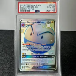 Electrode GX SV57/SV94 Hidden Fates: Shiny Vault Holo Pokemon PSA 10 GEM MINT - Image 1