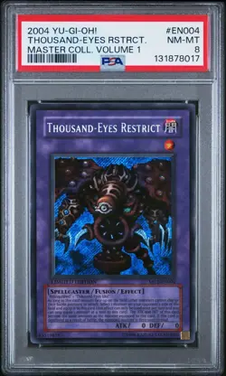 2004 Yu-Gi-Oh Thousand-Eyes Restrict Master Collection 1 MC1 Limited Secret PSA8 - Image 1