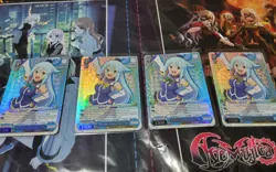 "ELITE GODDESS IN CHARGE OF JAPANU" AQUA X 4 SR KONOSUBA WEISS SCHWARZ ENGLISH - Image 1