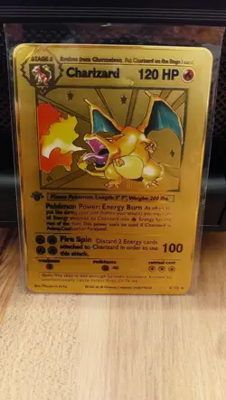 Gold Charizard - 1st Edition Shadowless - Base Set 1999 - 4/102 - Artcard - Image 4