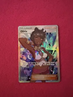 POKEMON Olivia Crimson Full Art Trainer Card 111/111 Ungraded Good Condition - Image 1
