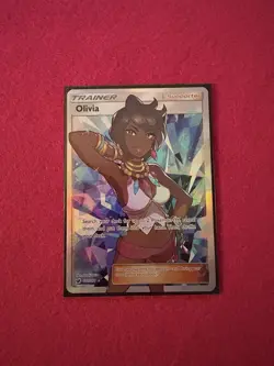 POKEMON Olivia Crimson Full Art Trainer Card 111/111 Ungraded Good Condition - Image 3