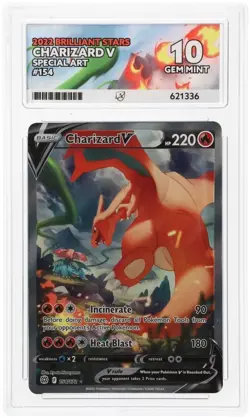 ACE 10 Charizard V 154/172 Brilliant Stars Alt Art Holo Pokemon Card - Gem Mint - Image 1