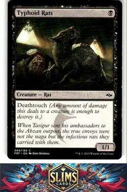 Magic the Gathering MTG Fate Reforged Typhoid Rats #89 Buy 2 Get 1 - Image 1