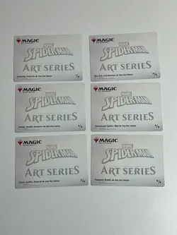 Spider-Man MTG Magic Marvel Borderless Scene Box Art Cards 6 card complete set! - Image 2