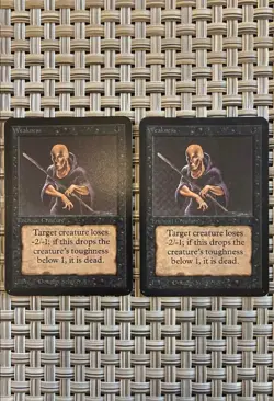 2X Magic: The Gathering WEAKNESS Limited Alpha MTG 1st Edition 1993 - Image 1