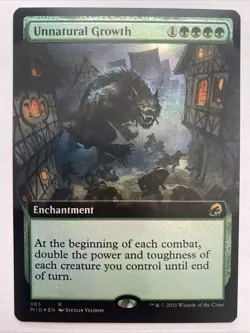MTG Unnatural Growth - Extended Foil - Midnight Hunt MID 365 - Near Mint - Image 1