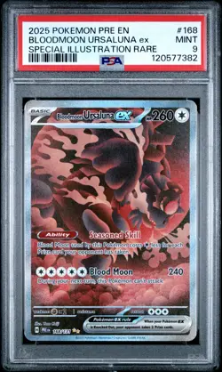 2025 POKEMON PRE EN-PRISMATIC EVOLUTIONS #168 BLOODMOON URSALUNA EX PSA 9 - Image 1