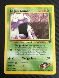 Pokemon TCG Koga's Grimer 78/132 Gym Challenge Unlimited DMG - Image 1