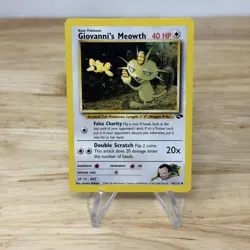 Giovanni's Meowth 43/132 Gym Challenge Regular WOTC Vintage 2000 Pokemon TCG LP - Image 1