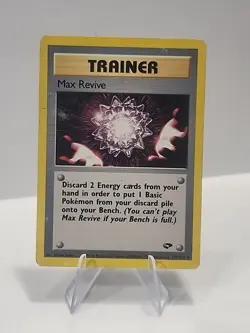Max Revive 117/132 Gym Challenge Regular Pokemon TCG Damaged - Image 1