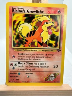 BLAINE'S GROWLITHE - 62/132 - Gym Challenge - Pokemon Card - Nm - Image 1