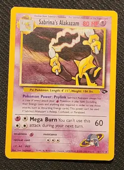 Pokemon TCG Sabrina's Alakazam 16/132 Gym Challenge Holo - Image 1