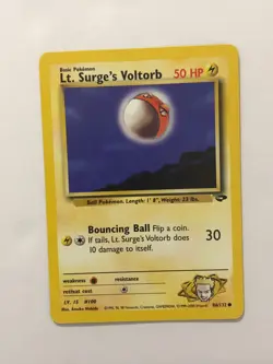 Pokemon Card Gym Challenge Lt. Surge's Voltorb 86/132 Light Played - Image 1
